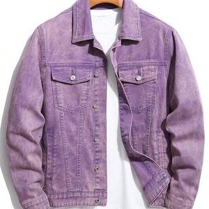 Oversized Purple Denim Jacket